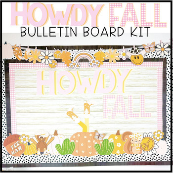 Preview of Howdy Fall // Retro Fall Disco Cowgirl Bulletin Board Decor