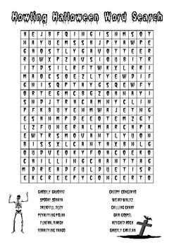 howling halloween musical word search by teaching with ease ltd tpt