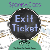 Spanish Exit Ticket No Prep Informal Assessment for Spanis
