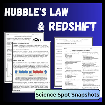 Preview of Hubble's Law & Redshift Reading Comprehension - Print and Digital Resources