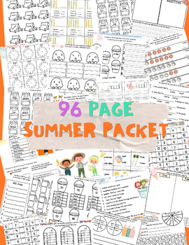 Preview of Huge 1st and 2nd Grade Summer Bundle Packet 96 PAGES
