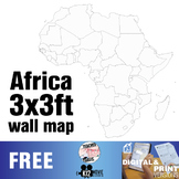 African Continent Wall Map | Collaborative Mural | 3x3ft Poster