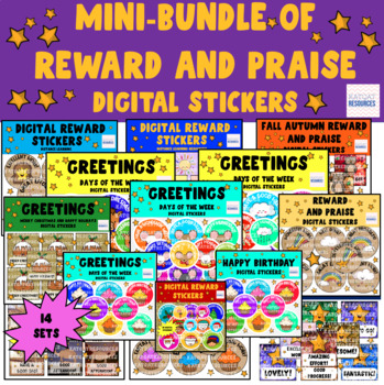 Preview of Huge Bundle Of Digital Stickers For Seesaw or Google Classroom