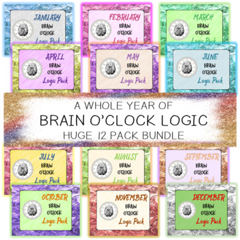 Preview of Huge Bundle - Whole Year of Brain O'Clock Logic Packs