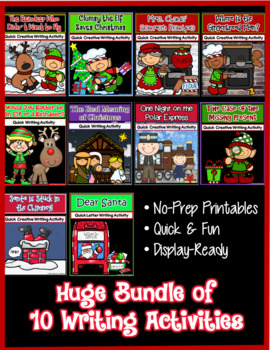 Preview of Huge Bundle of 10 Christmas Writing Activities