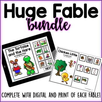 Preview of Huge Bundle of Fables- Adapted Books- Boom Cards and Print