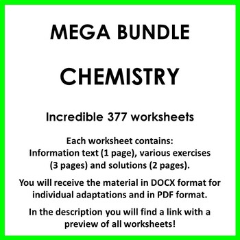 Preview of Huge Chemistry Worksheet Bundle