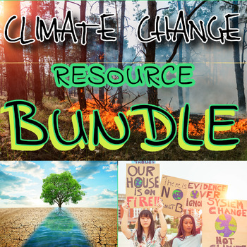 Preview of Middle School Climate Change Resources Bundle:PPTs, Labs, Printables, Assessment