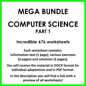 Preview of Huge Computer Science Worksheet Bundle