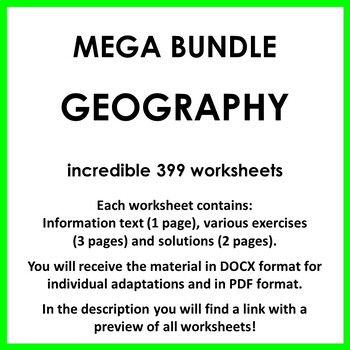 Preview of Huge Geography Worksheet Bundle