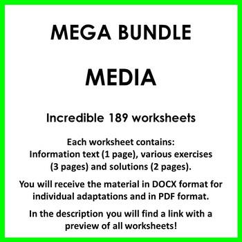 Preview of Huge Media Worksheet Bundle
