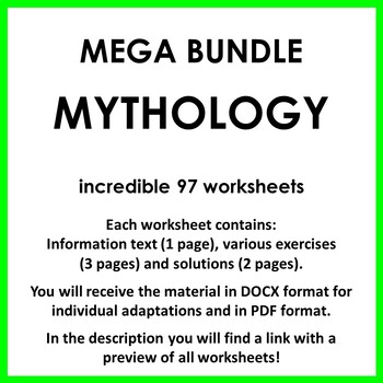 Preview of Huge Mythology Worksheet Bundle