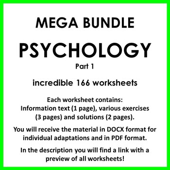 Preview of Huge Psychology Worksheet Bundle
