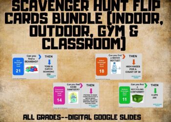 Preview of Huge Scavenger Hunt Flip Cards Bundle--Digital Google Slides (ALL GRADES)
