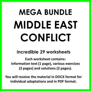 Preview of Huge Worksheet Bundle Middle East Conflict
