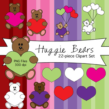 Preview of Huggie Bears Clipart Set