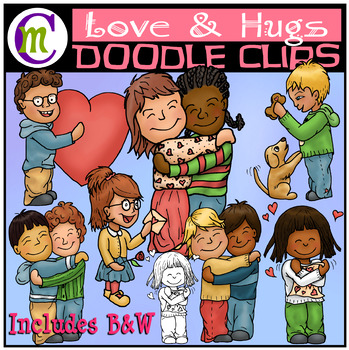 Children Hugging Clip Art