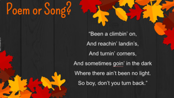 Preview of Hughes "Mother to Son" & "Mama" Poetry/Song Comparison - Slides/Exit Ticket