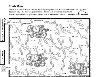Preview of Hugo Cabret- Math Maze