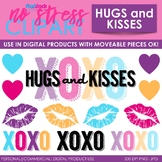 Hugs And Kisses Clip Art (Digital Use Ok!)