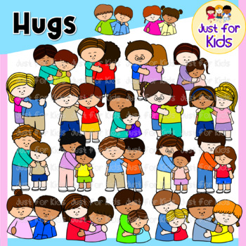 kids hug clip art