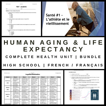 Preview of Human Aging & Life Expectancy - Complete Health/Santé Unit Bundle - French