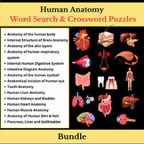 Human Anatomy Bundle | Word Search & Crossword Puzzles Worksheets