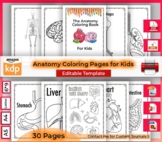 Human Anatomy Coloring Book for Kids (Editable template)