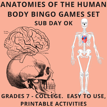 Preview of Human Anatomy Lesson Plans Bundle (Anatomies of the Human Body BINGO) - Sub Ok