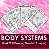 Human Anatomy & Physiology: Body Systems Word Wall Colorin