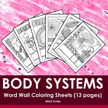 Preview of Human Anatomy & Physiology: Body Systems Word Wall Coloring Sheets
