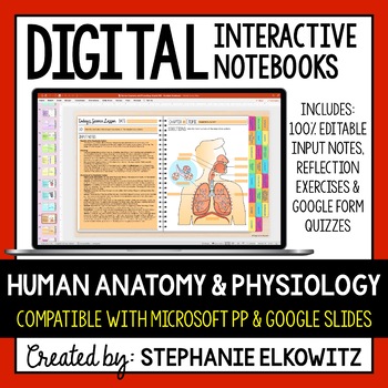 Preview of Human Anatomy & Physiology Digital Interactive Notebook | Google & Microsoft