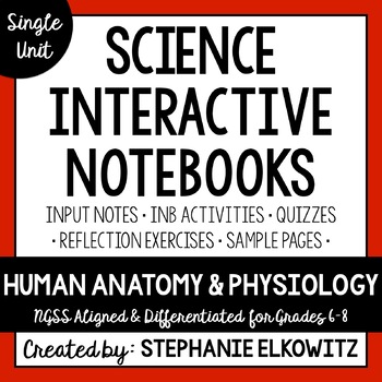 Preview of Human Anatomy and Physiology Interactive Notebook Unit | Editable Notes