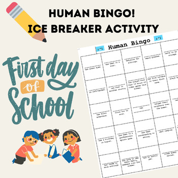 Preview of Human Bingo - First Day of School Ice Breaker (Middle and High School)