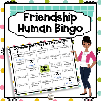 Preview of Friendships Human Bingo Ice Breaker- High and Middle School Icebreaker