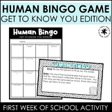 Human Bingo Game- First Day of School Activity