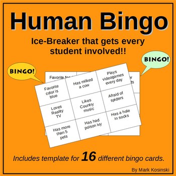 Preview of Human Bingo Ice-breaker