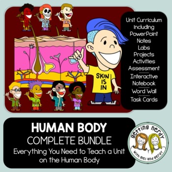 Preview of Human Body Systems Complete Bundle - PowerPoint Unit, INB, Task Card, Word Wall