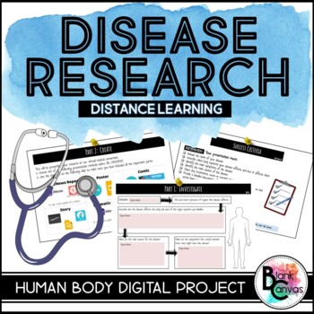 Preview of Human Body Disease Project *Digital Distance Learning Version*