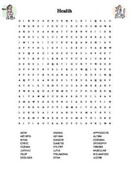 human body health wordsearch by sweet d teachers pay