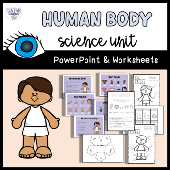 Preview of Human Body Kindergarten Science Worksheets and PowerPoint Presentation