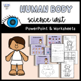 Human Body Kindergarten Science Worksheets and PowerPoint 