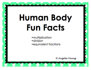 Preview of Human Body Math Facts Task Cards