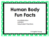 Human Body Math Facts Task Cards