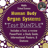 Human Body Systems Assessment Bundle: Test, Study Guide, a