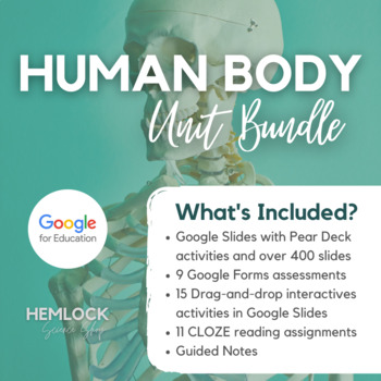 Preview of Human Body & Organ Systems Unit-Slides w/ PearDeck, Digital Activities & Quizzes
