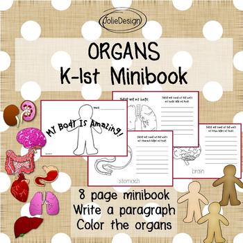 Preview of Human Body Organs Minibook - K - 1st Science