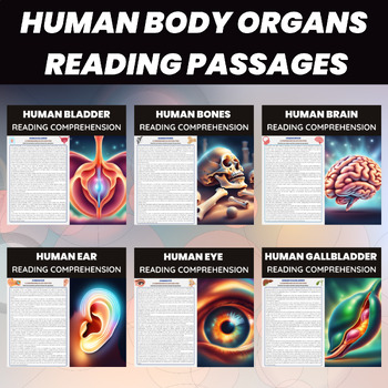 Preview of Human Body Organs Reading Passages | Human Anatomy & Physiology