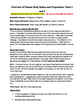 Preview of Human Body Proportions Lab Overview (To be used with my lab worksheet.)