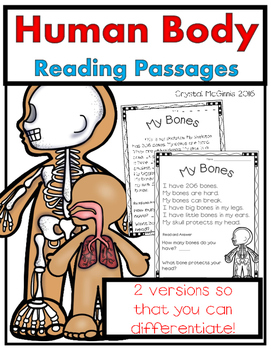 Preview of Human Body Reading Passages for Young Learners (Brain, Heart, Stomach, & More)